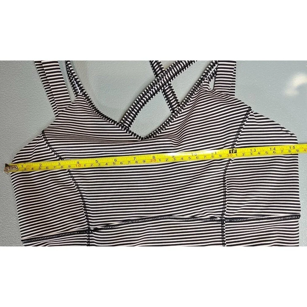 Lululemon Womens 10 Happy‎ Strappy Tank Mini Pop Stripe Black Mink Berry